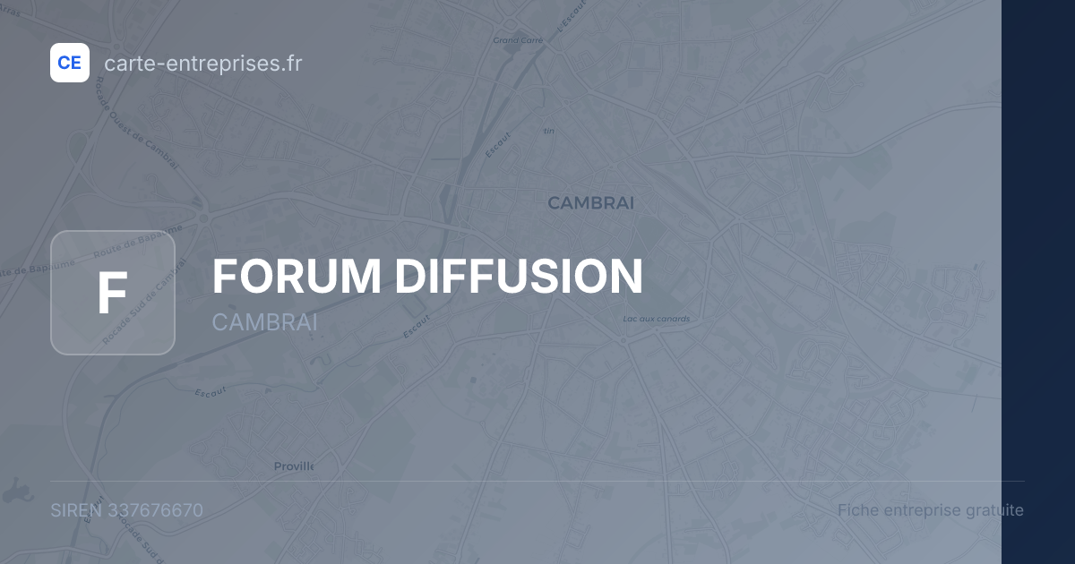 FORUM DIFFUSION — 337676670 — fiche entreprise