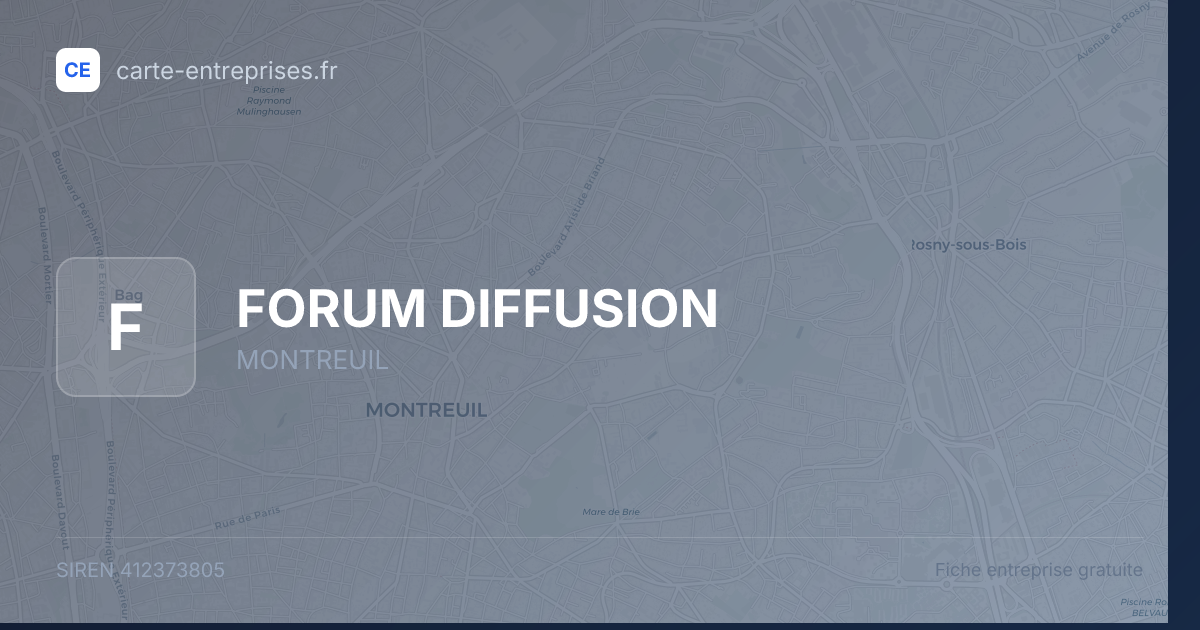 FORUM DIFFUSION — 412373805 — fiche entreprise