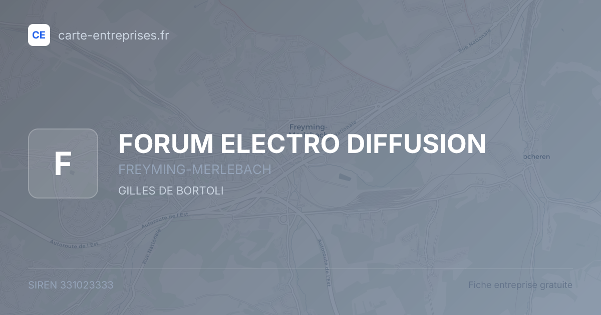 FORUM ELECTRO DIFFUSION — 331023333 — fiche entreprise