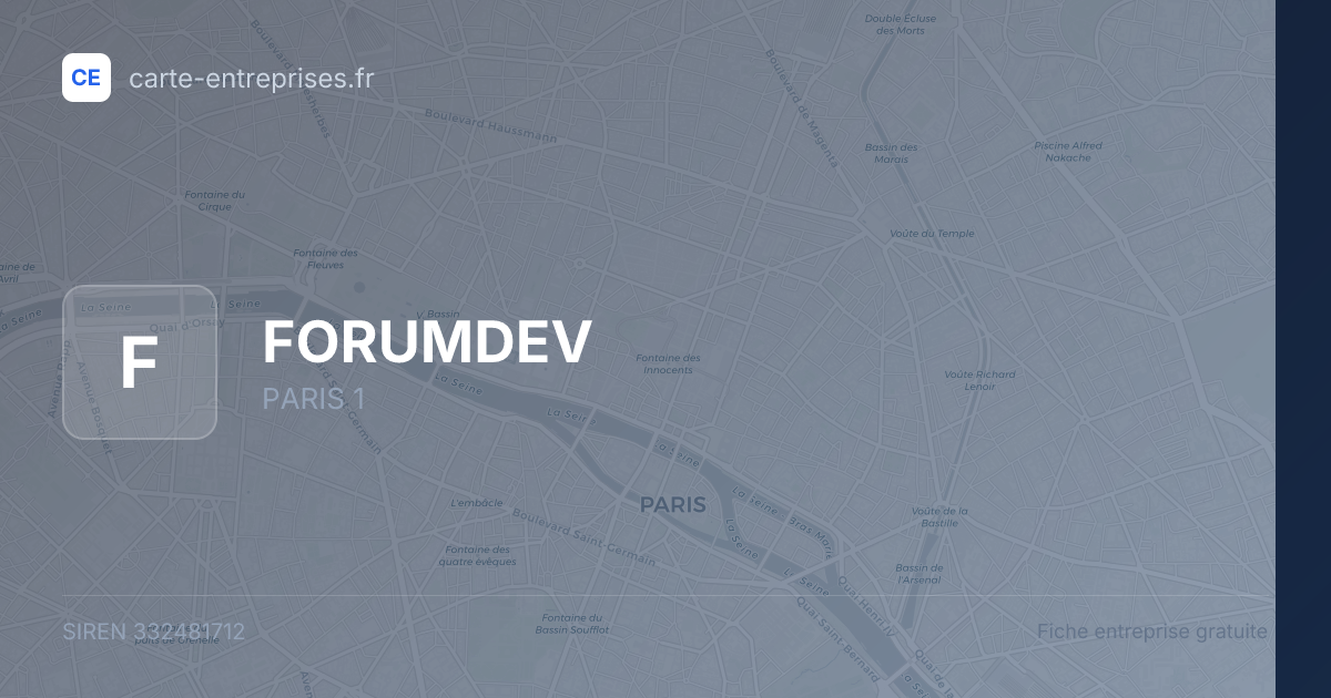 FORUMDEV — 332481712 — fiche entreprise