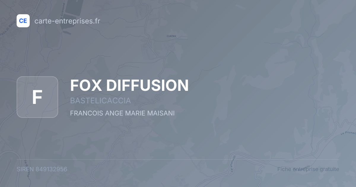 FOX DIFFUSION — 849132956 — fiche entreprise