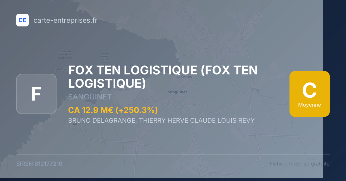 FOX TEN LOGISTIQUE (FOX TEN LOGISTIQUE) — 812177210 — fiche entreprise