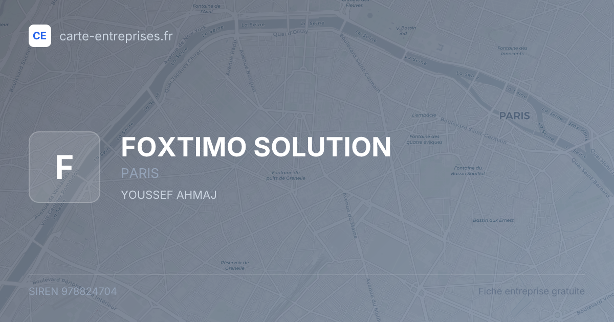 FOXTIMO SOLUTION — 978824704 — fiche entreprise