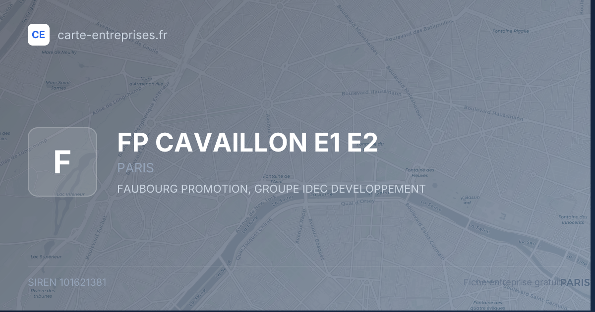 FP CAVAILLON E1 E2 — 101621381 — fiche entreprise