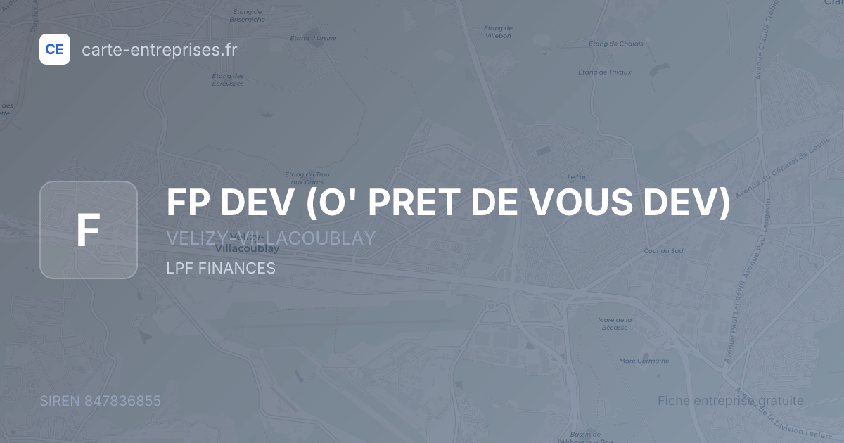 FP DEV (O' PRET DE VOUS DEV) — 847836855 — fiche entreprise