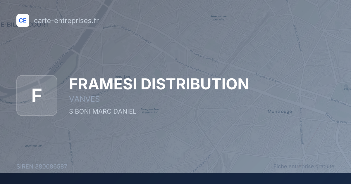 FRAMESI DISTRIBUTION — 380086587 — fiche entreprise