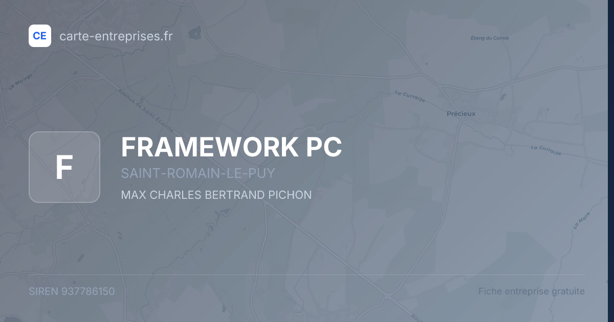 FRAMEWORK PC — 937786150 — fiche entreprise