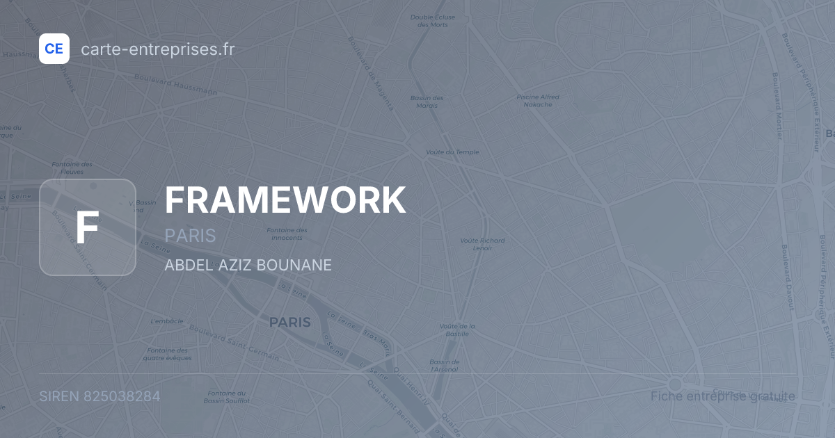 FRAMEWORK — 825038284 — fiche entreprise