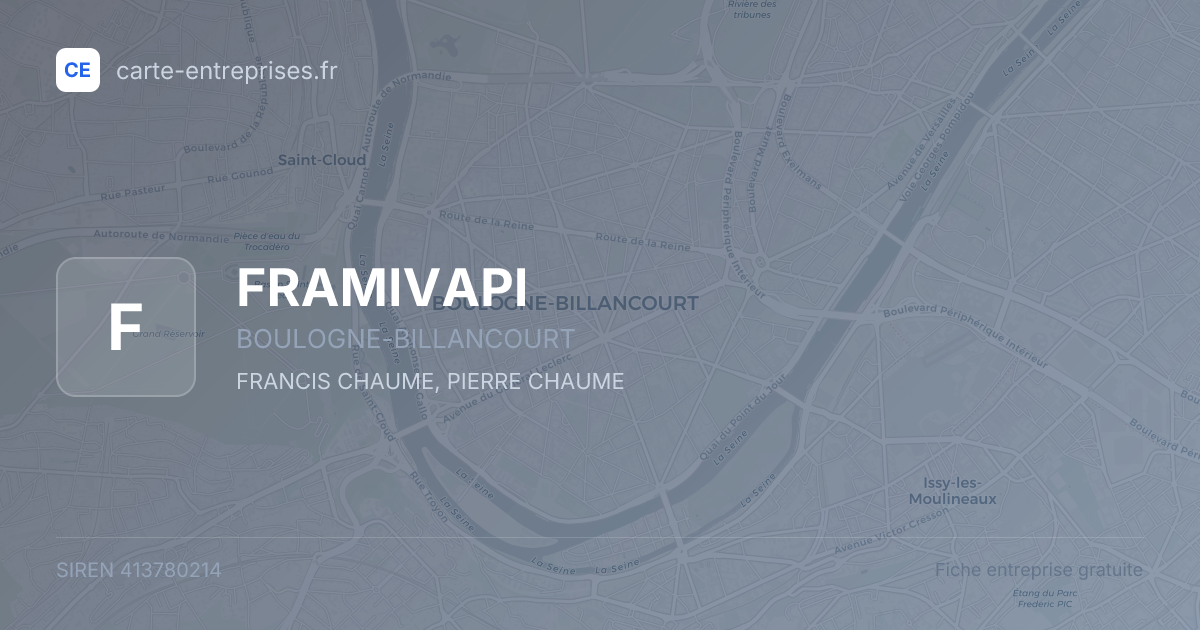 FRAMIVAPI — 413780214 — fiche entreprise