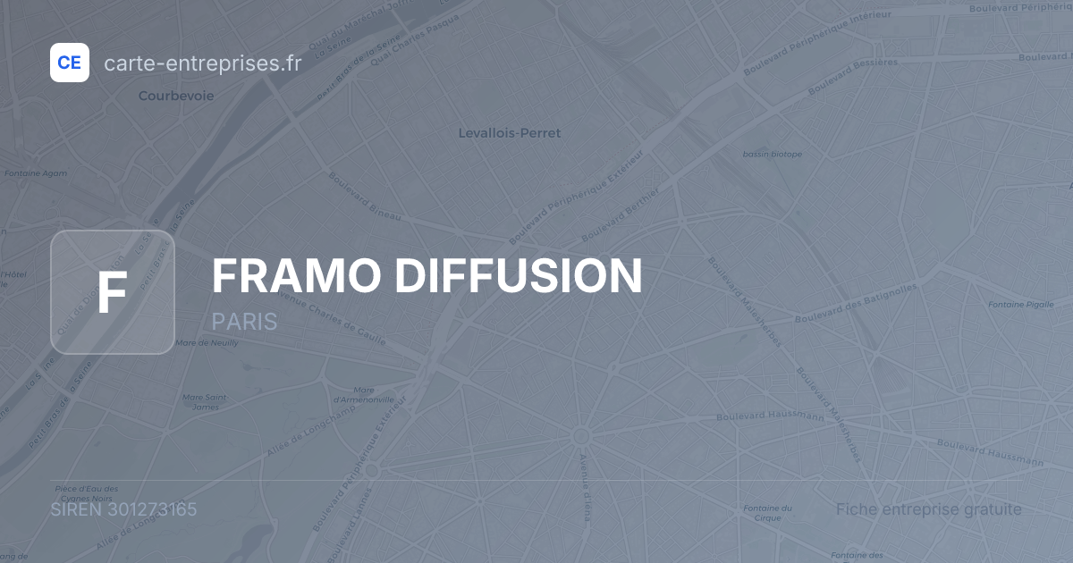 FRAMO DIFFUSION — 301273165 — fiche entreprise
