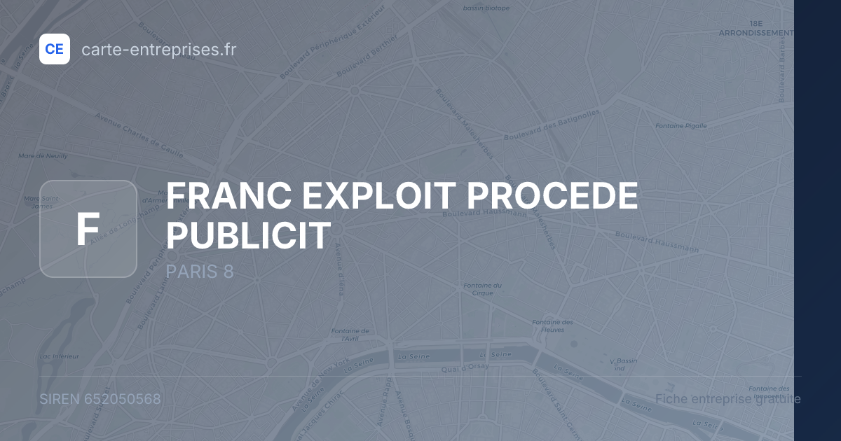 FRANC EXPLOIT PROCEDE PUBLICIT — 652050568 — fiche entreprise