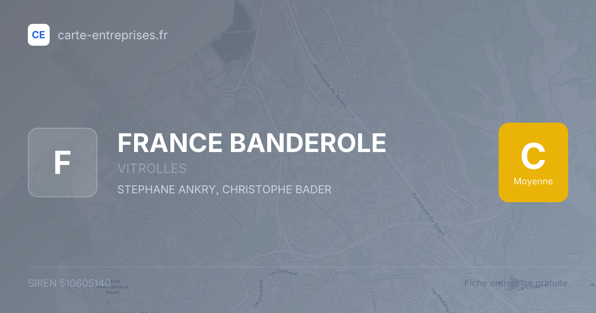 FRANCE BANDEROLE — 510605140 — fiche entreprise