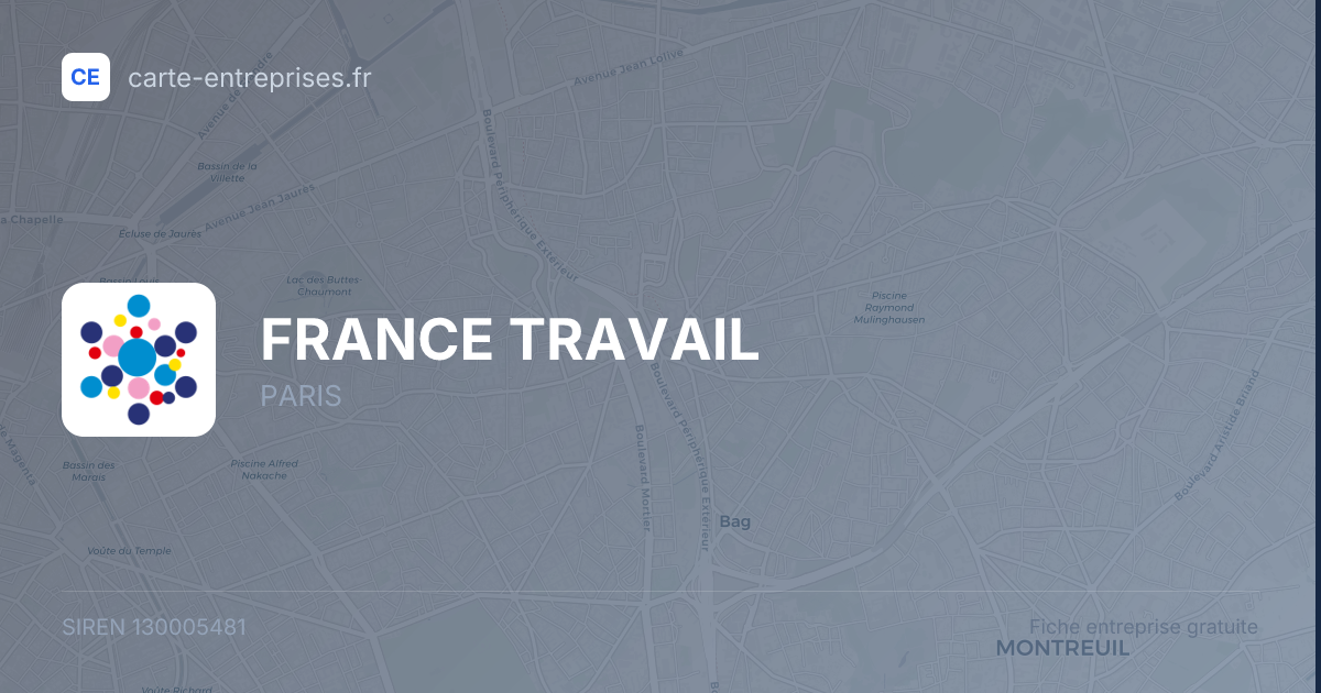 FRANCE TRAVAIL — 130005481 — fiche entreprise