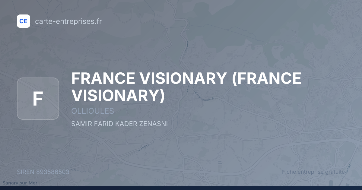 FRANCE VISIONARY (FRANCE VISIONARY) — 893586503 — fiche entreprise
