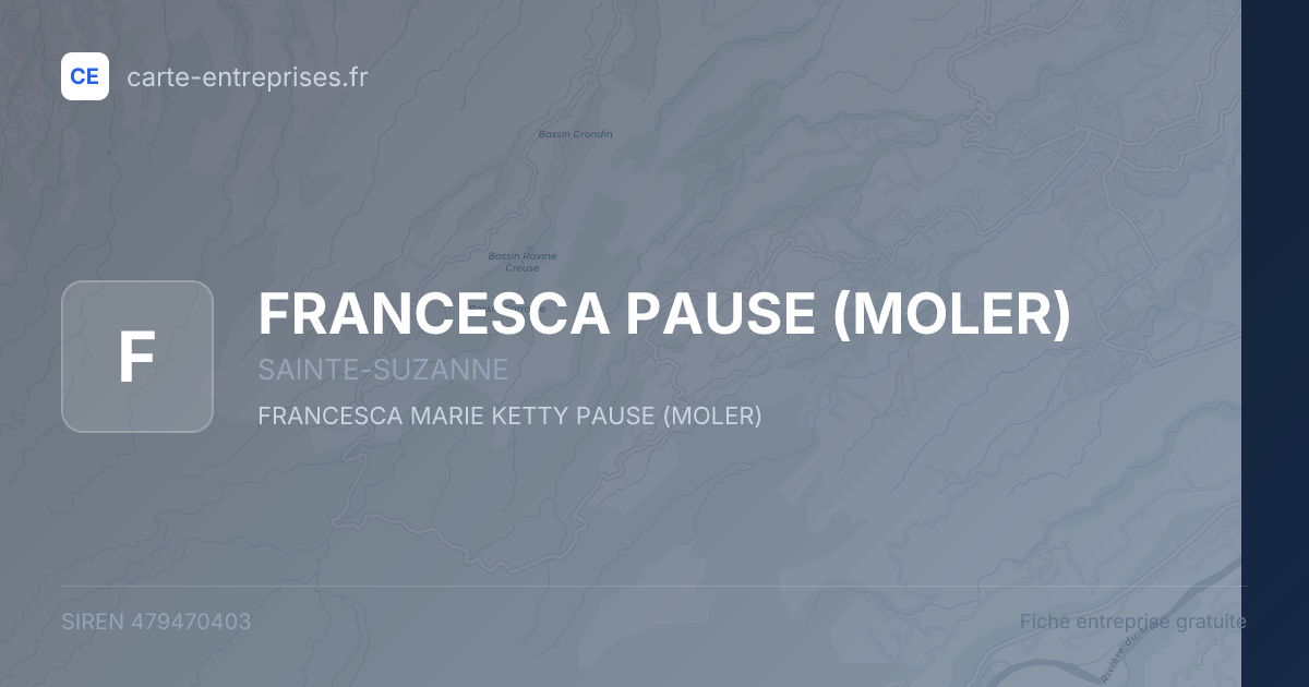FRANCESCA PAUSE (MOLER) — 479470403 — fiche entreprise