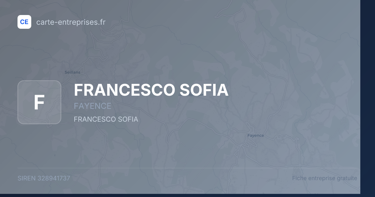 FRANCESCO SOFIA — 328941737 — fiche entreprise