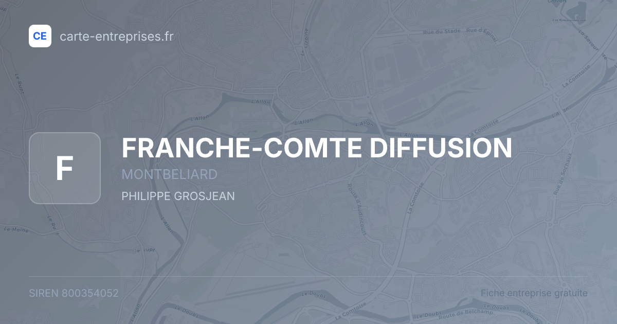 FRANCHE-COMTE DIFFUSION — 800354052 — fiche entreprise