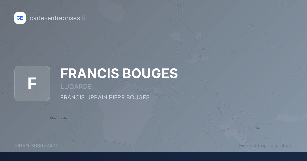 FRANCIS BOUGES — 398627430 — fiche entreprise