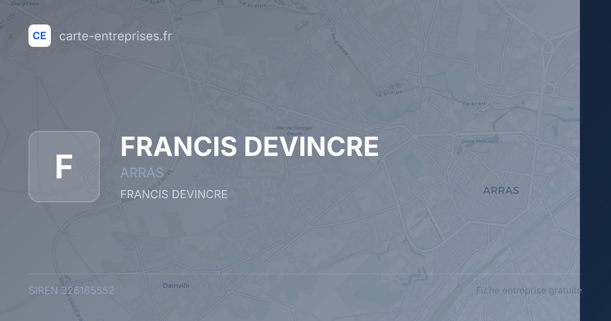 FRANCIS DEVINCRE — 326165552 — fiche entreprise