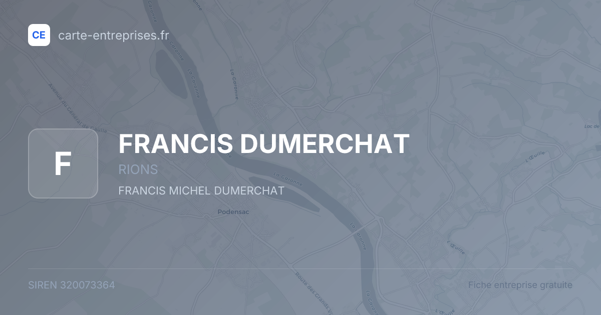 FRANCIS DUMERCHAT — 320073364 — fiche entreprise