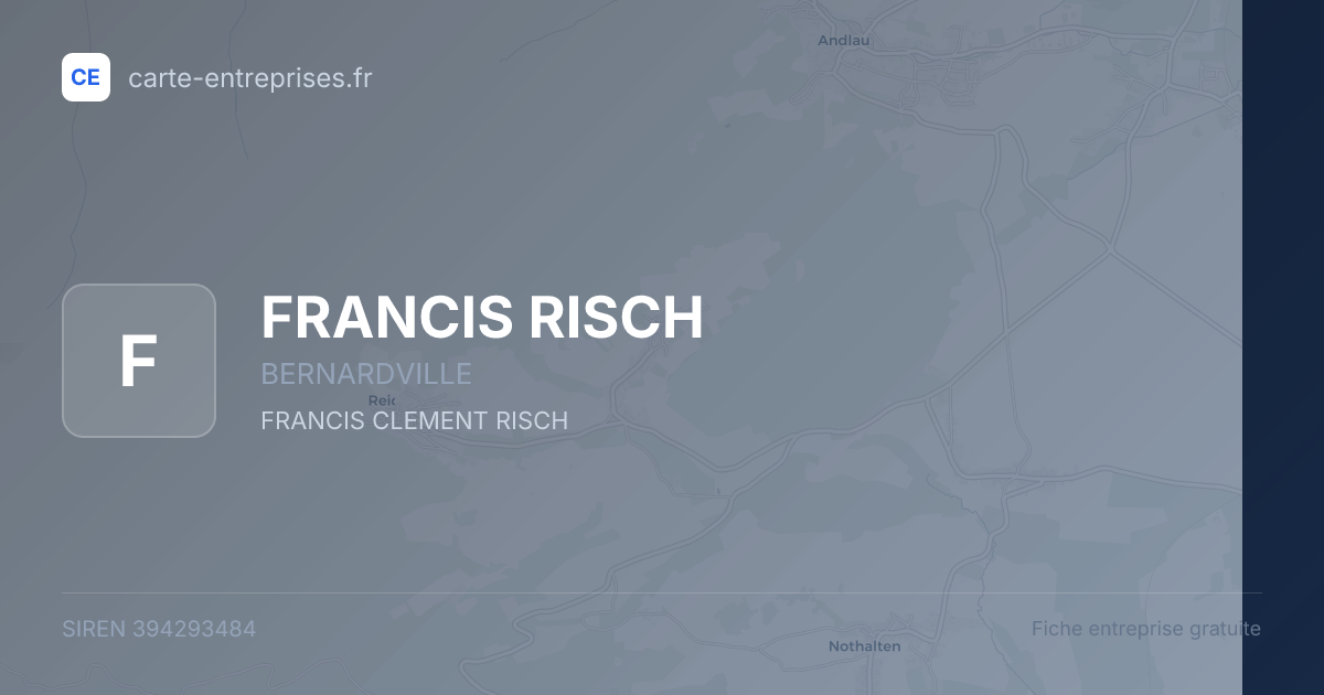 FRANCIS RISCH — 394293484 — fiche entreprise