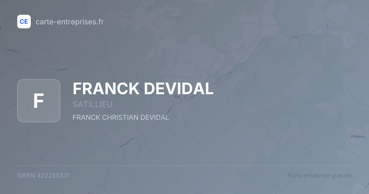 FRANCK DEVIDAL — 422255331 — fiche entreprise
