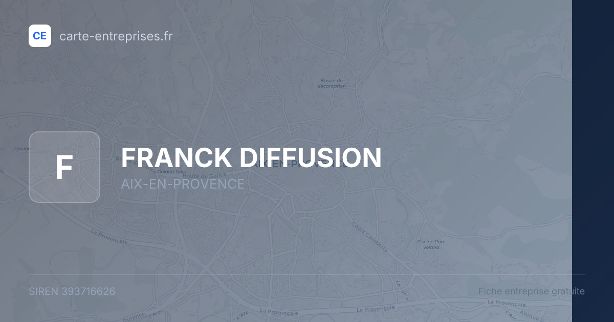 FRANCK DIFFUSION — 393716626 — fiche entreprise