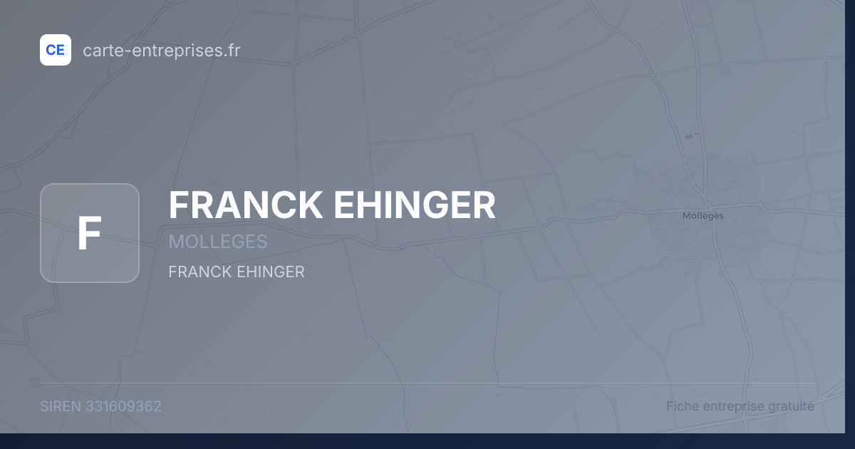 FRANCK EHINGER — 331609362 — fiche entreprise