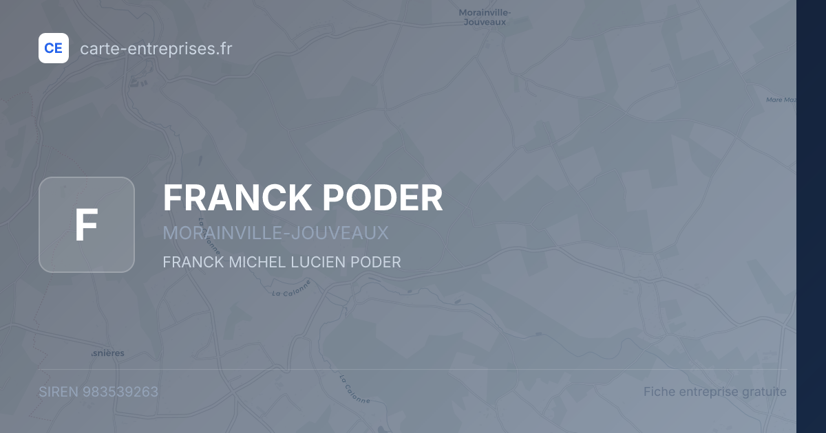 FRANCK PODER — 983539263 — fiche entreprise