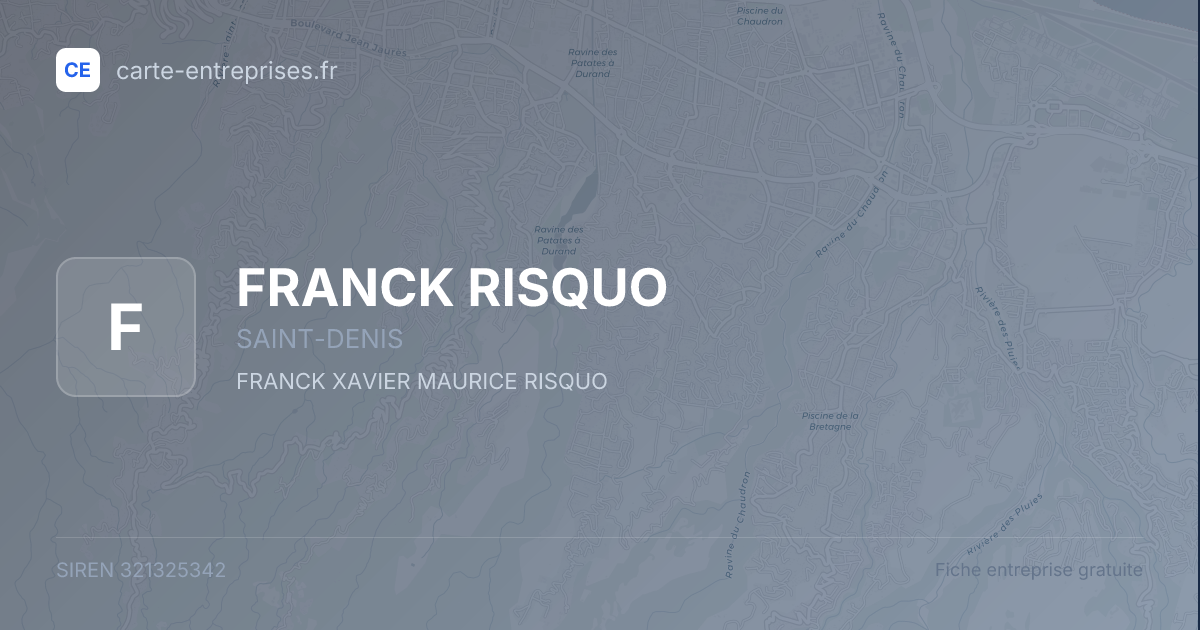 FRANCK RISQUO — 321325342 — fiche entreprise