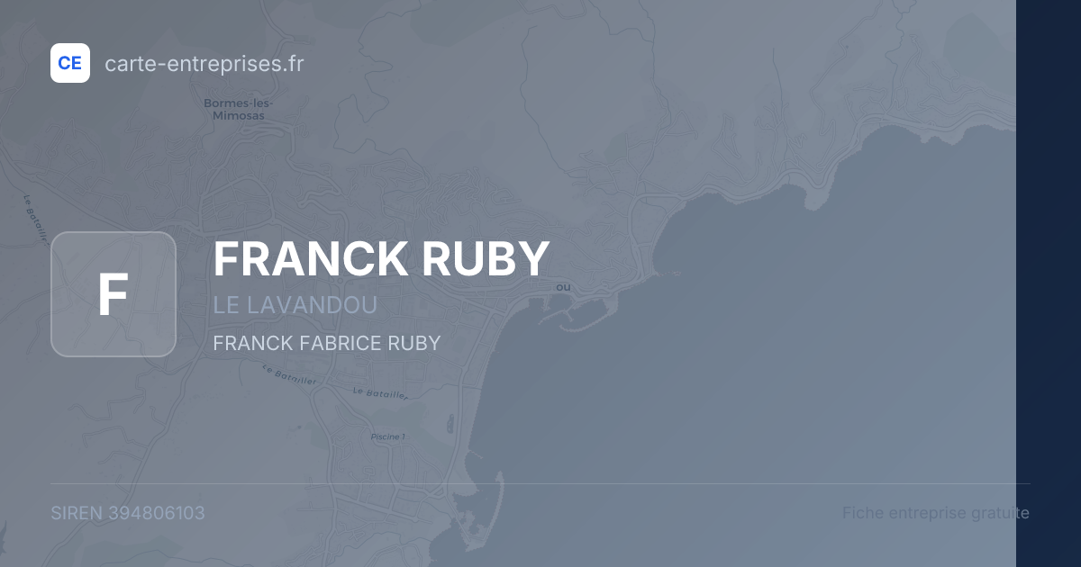 FRANCK RUBY — 394806103 — fiche entreprise