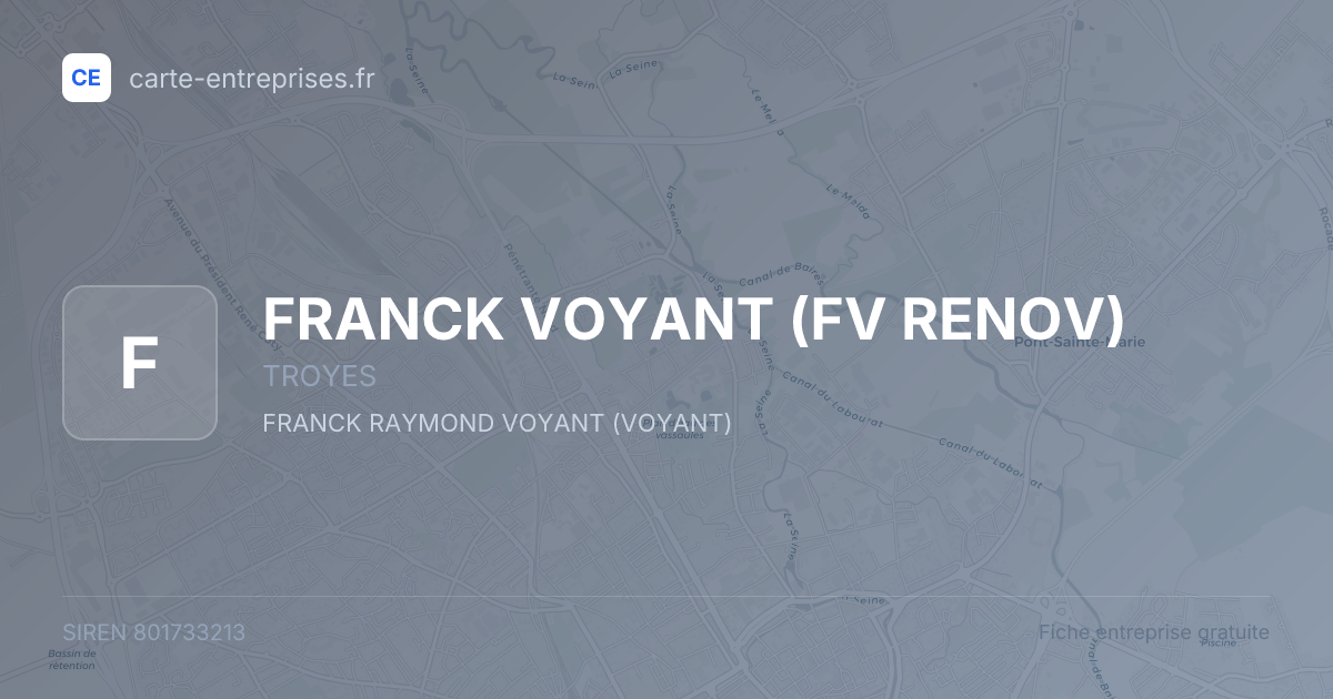 FRANCK VOYANT (FV RENOV) — 801733213 — fiche entreprise