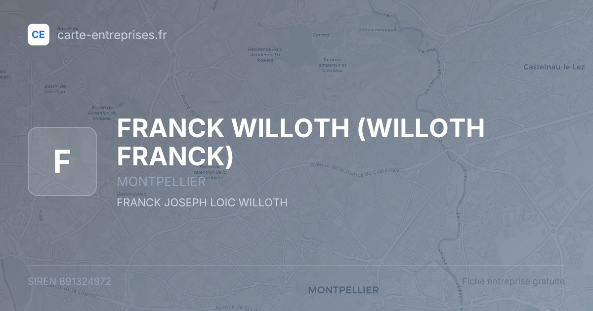 FRANCK WILLOTH (WILLOTH FRANCK) — 891324972 — fiche entreprise