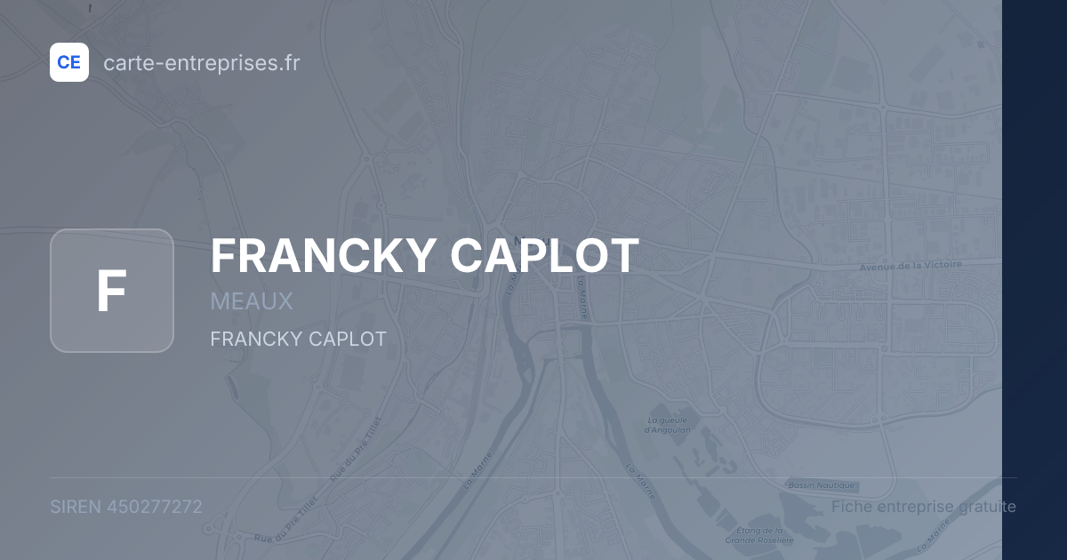 FRANCKY CAPLOT — 450277272 — fiche entreprise