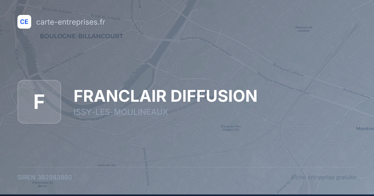 FRANCLAIR DIFFUSION — 382983880 — fiche entreprise