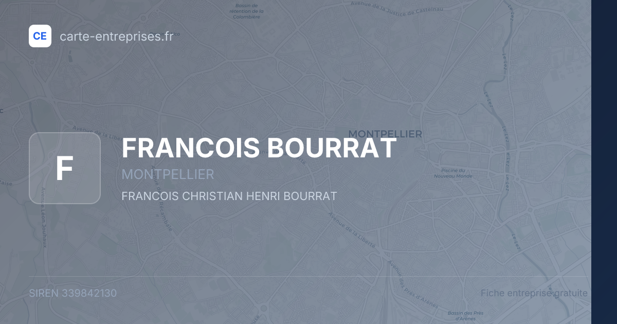 FRANCOIS BOURRAT — 339842130 — fiche entreprise