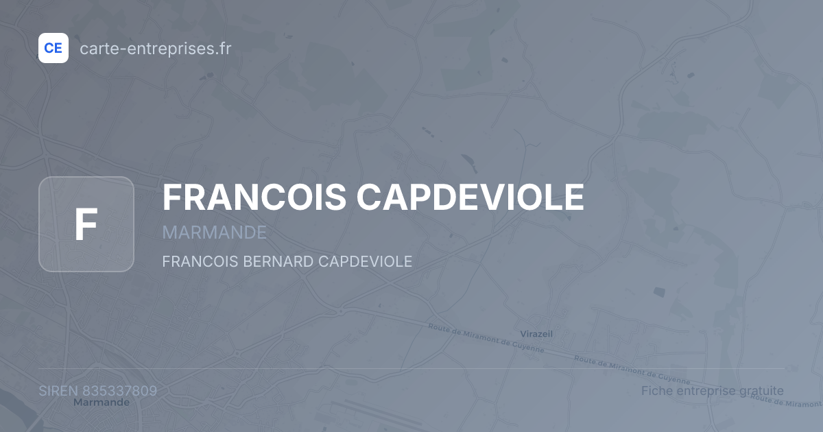 FRANCOIS CAPDEVIOLE — 835337809 — fiche entreprise
