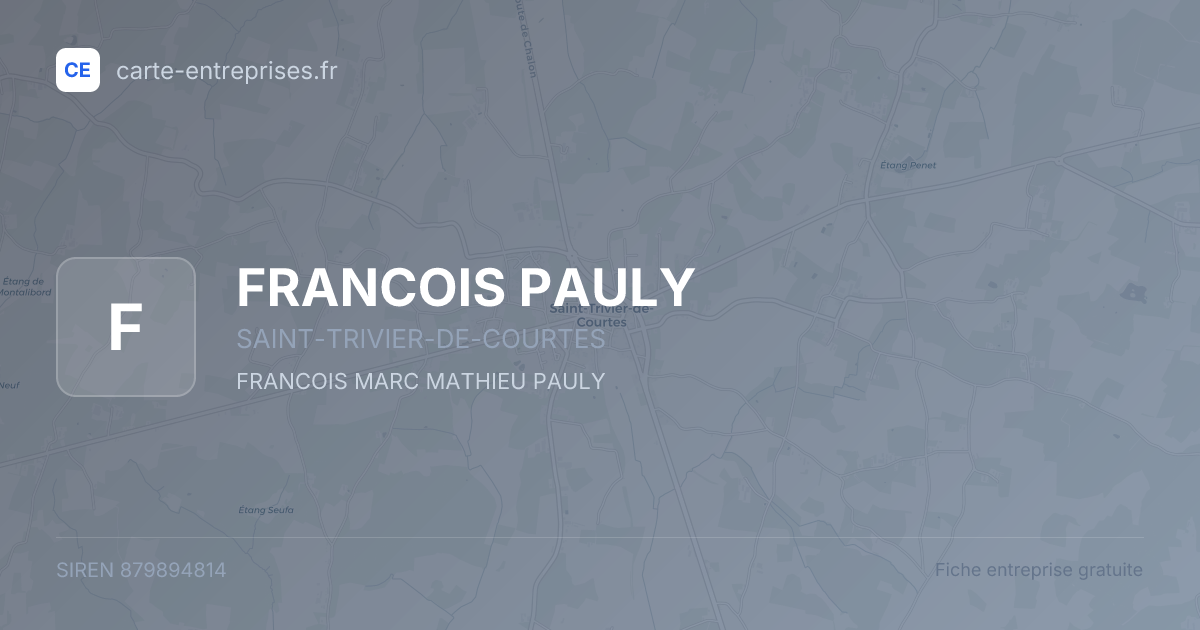 FRANCOIS PAULY — 879894814 — fiche entreprise