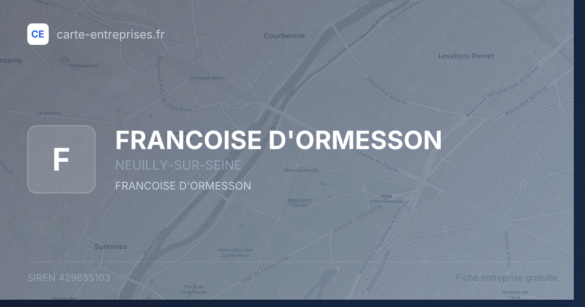 FRANCOISE D'ORMESSON — 429655103 — fiche entreprise