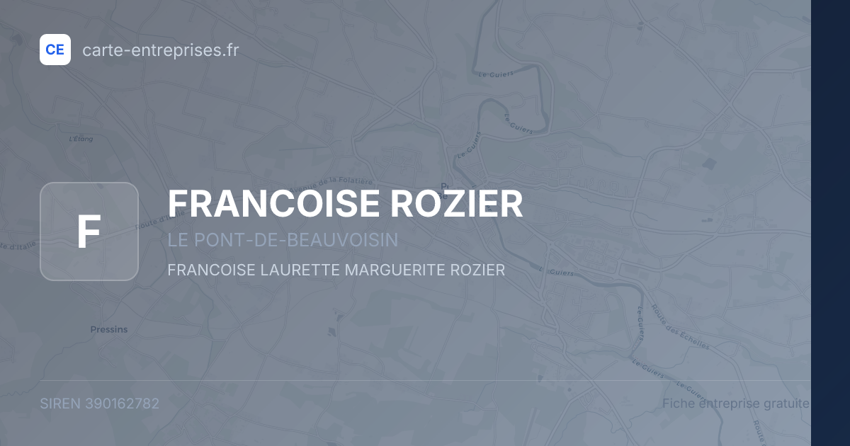 FRANCOISE ROZIER — 390162782 — fiche entreprise