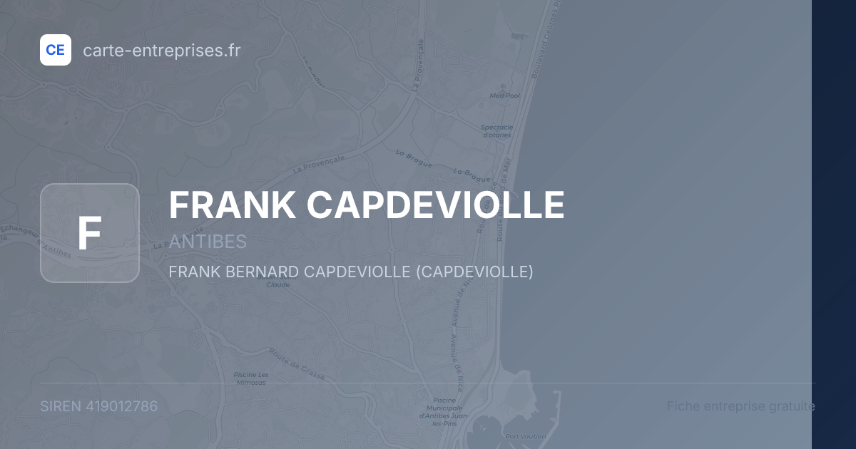 FRANK CAPDEVIOLLE — 419012786 — fiche entreprise