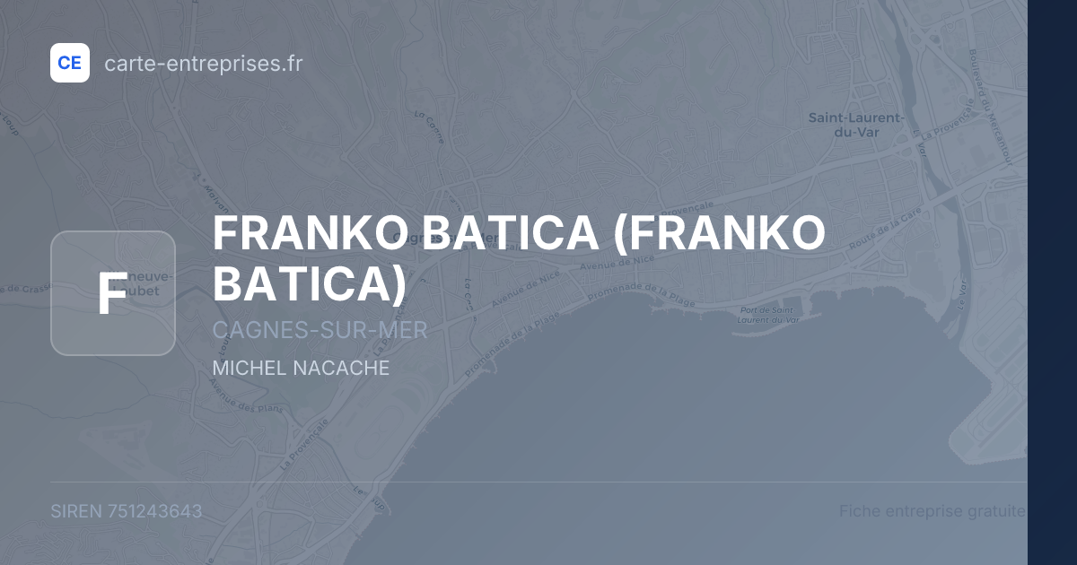 FRANKO BATICA — 751243643 — fiche entreprise