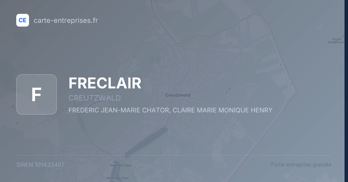 FRECLAIR — 101433407 — fiche entreprise