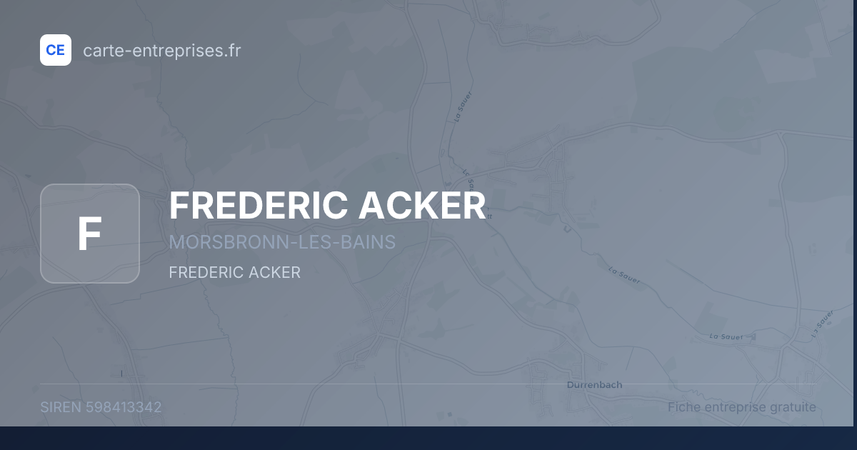 FREDERIC ACKER — 598413342 — fiche entreprise