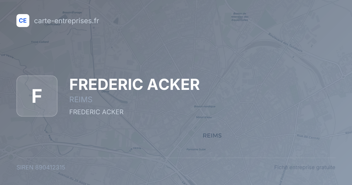 FREDERIC ACKER — 890412315 — fiche entreprise
