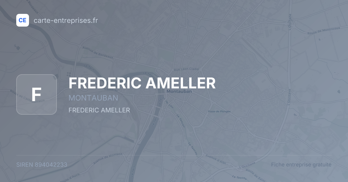 FREDERIC AMELLER — 894042233 — fiche entreprise