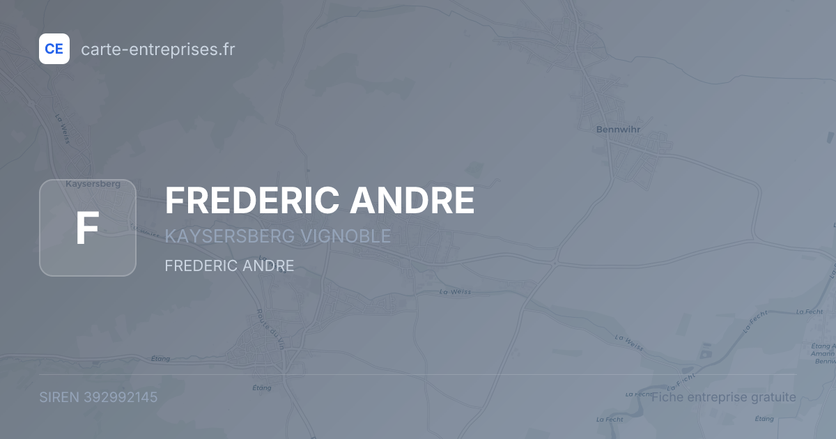 FREDERIC ANDRE — 392992145 — fiche entreprise