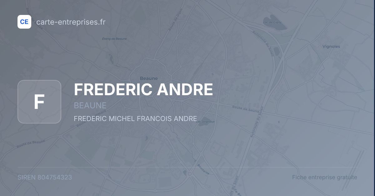 FREDERIC ANDRE — 804754323 — fiche entreprise