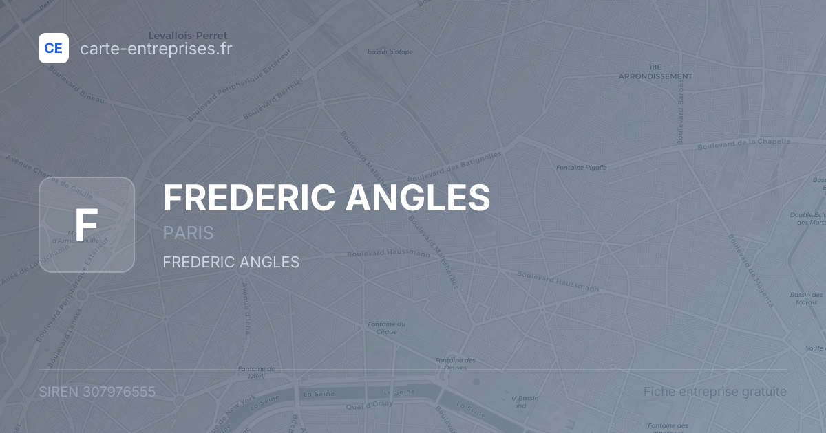 FREDERIC ANGLES — 307976555 — fiche entreprise