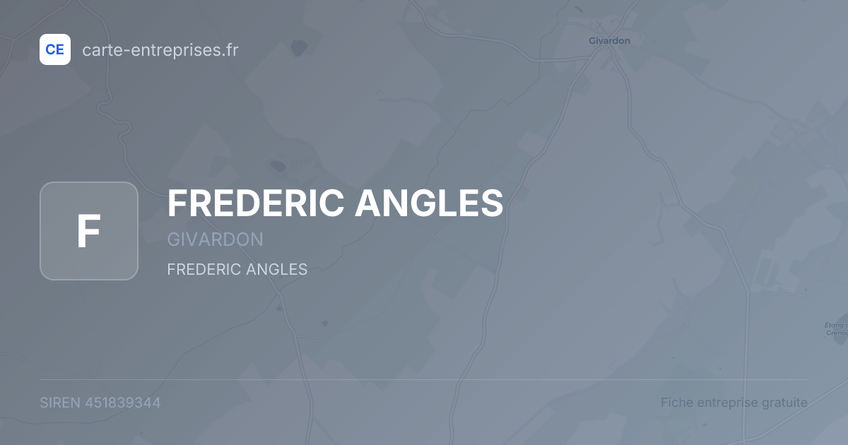 FREDERIC ANGLES — 451839344 — fiche entreprise